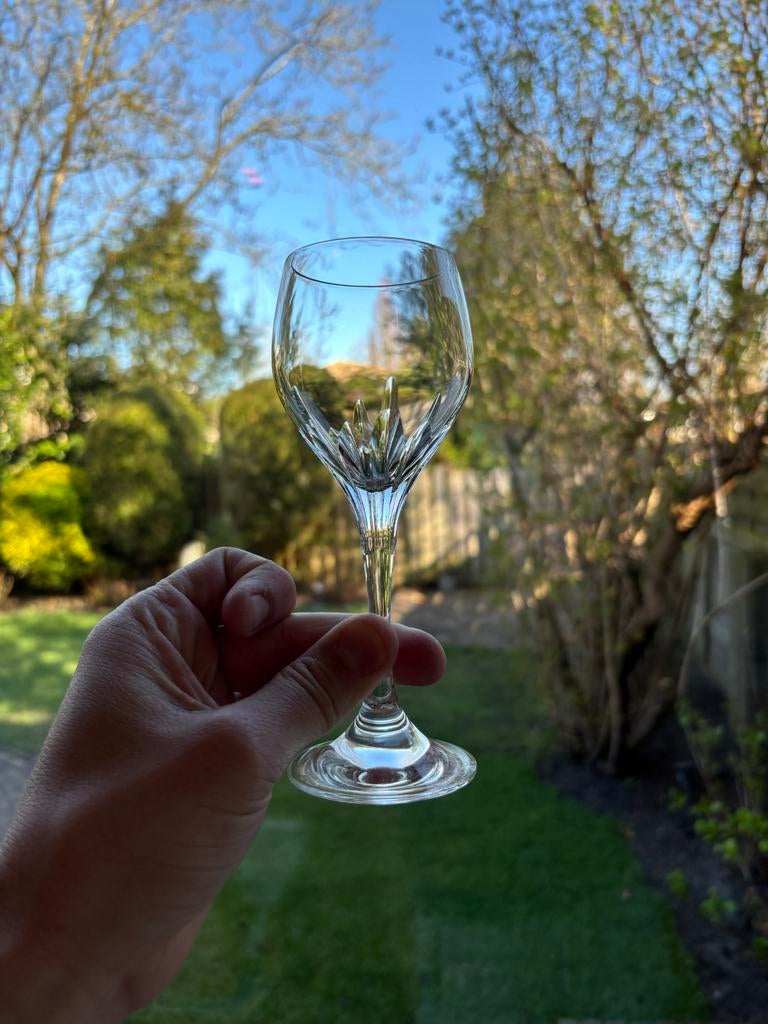 Set van 6 kristallen champagneglazen, Antiek en Kunst, Antiek | Glas en Kristal, Ophalen