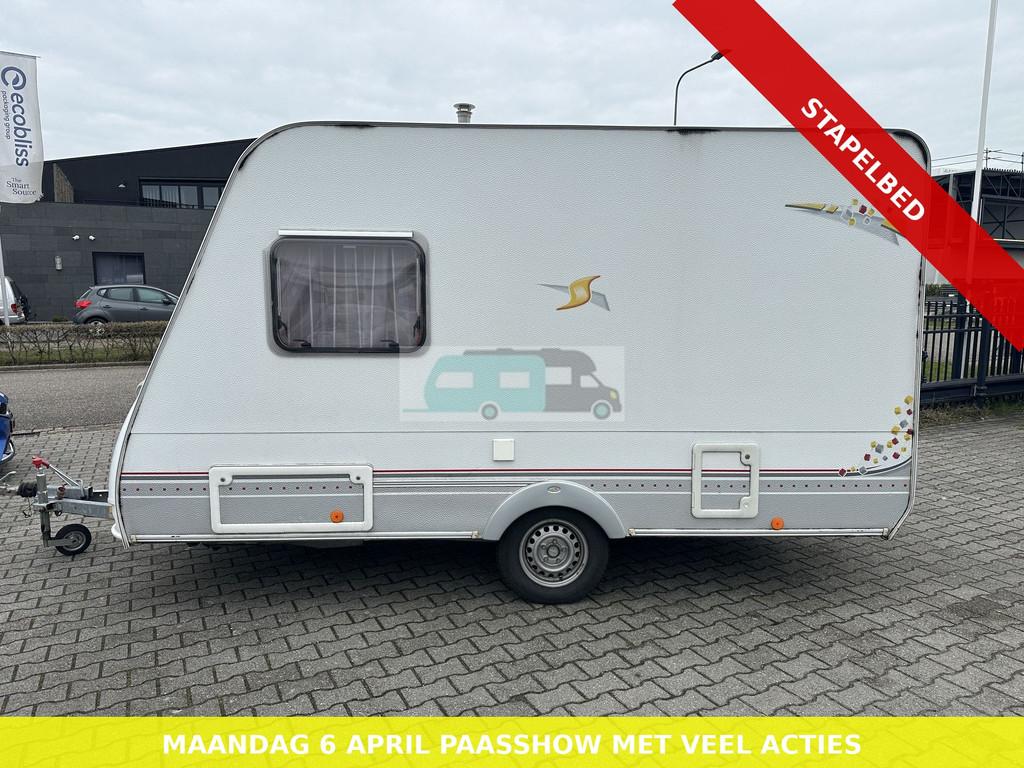 Sterckeman 370DD 2008 met stapelbed. lichtgewicht (bj 2008), Sterckeman, Koelkast, Bedrijf, Tot en met 4