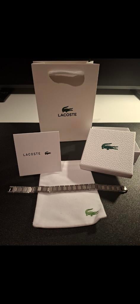 Lacoste armband heren - Nieuw met verpakking, Ophalen of Verzenden, Nieuw, Zilver, Staal