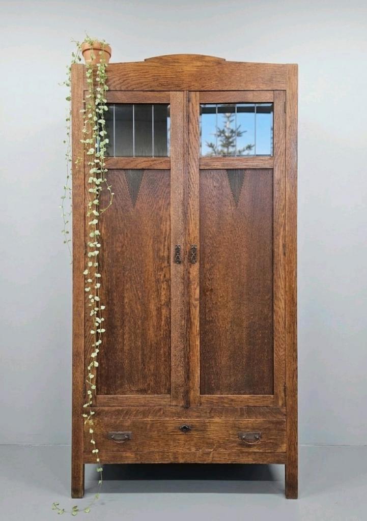 Antieke brocante Art Deco meidenkast vintage linnenkast kast, Antiek en Kunst, Curiosa en Brocante, Ophalen of Verzenden