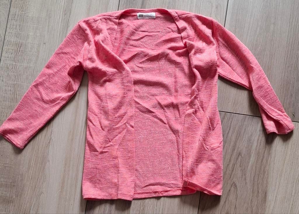 H&M vest roze met glitters maat 122/128, Kinderen en Baby's, Kinderkleding | Maat 122, Meisje, Trui of Vest, H&M, Ophalen of Verzenden