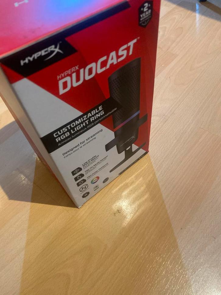 HyperX DuoCast USB Microfoon RGB Gaming Streaming, Muziek en Instrumenten, Microfoons, Zo goed als nieuw, Studiomicrofoon, Ophalen of Verzenden