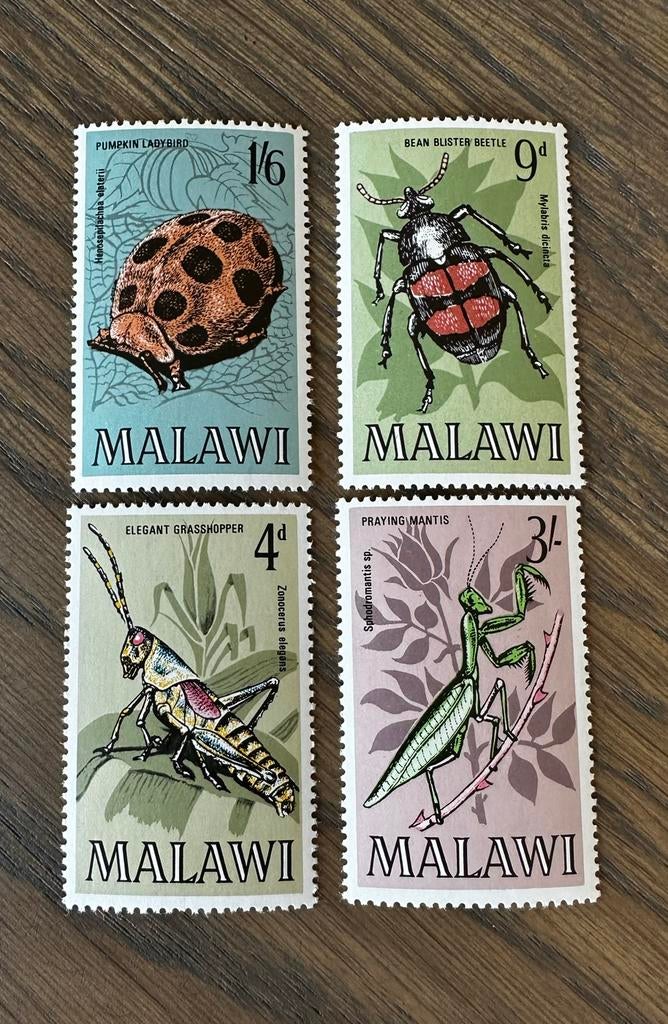 Malawi 1970 insecten postzegels, Ophalen of Verzenden, Postfris