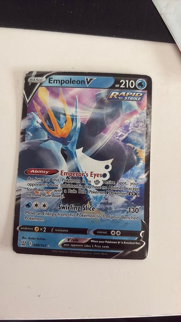 Pokemon kaart empoleon V, Hobby en Vrije tijd, Verzamelkaartspellen | Pokémon, Ophalen of Verzenden, Zo goed als nieuw
