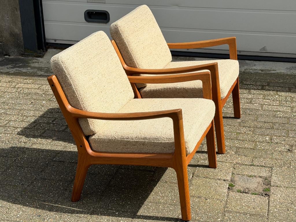 Cado Wanscher Set fauteuils Teak Vintage Deens Design Jaren, Ophalen, Gebruikt, Stof, 50 tot 75 cm