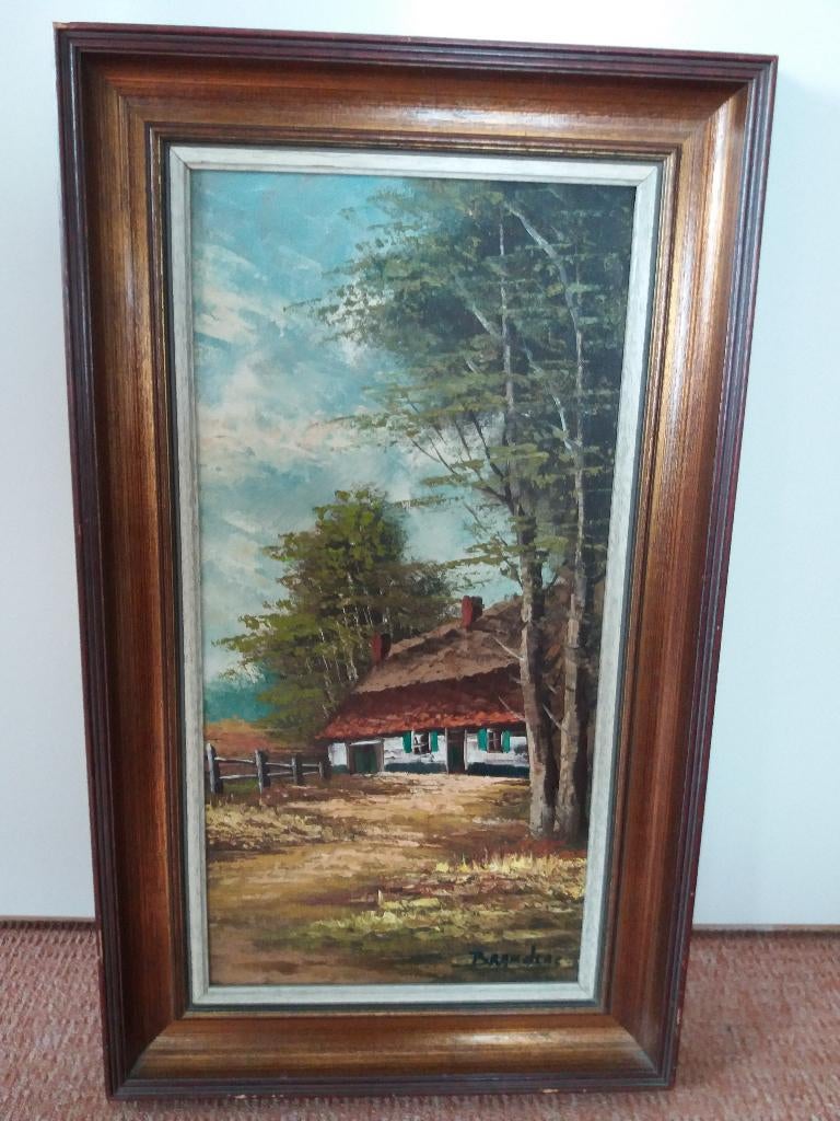 Schilderij van Branders in houten lijst, Antiek en Kunst, Ophalen of Verzenden