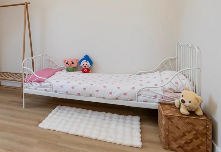 IKEA Minnen meegroeibed incl. Top matras, Ophalen, 90 cm, Eenpersoons, Wit