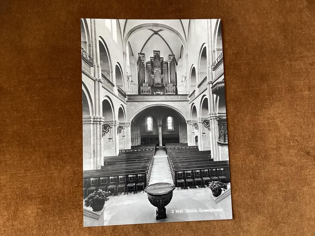 Zürich. Grossmünster. Interieur. Romaanse stijl., Ophalen of Verzenden, Ongelopen, Overig Europa