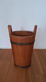 Vintage houten paraplubak met metalen banden, Huis en Inrichting, Woonaccessoires | Paraplubakken, Ophalen, Gebruikt, Hout