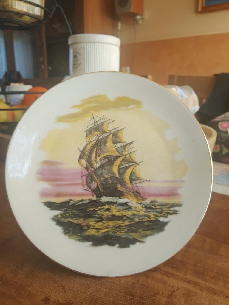Wandbord Zeilschip - Royal Schwabap Handdecorated, Ophalen of Verzenden