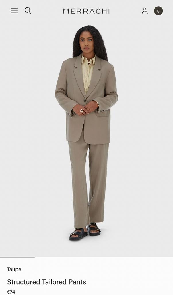 Merrachi structerd tailored pants M nieuw met kaartje, Kleding | Dames, Huispakken, Ophalen of Verzenden, Zo goed als nieuw, Bruin