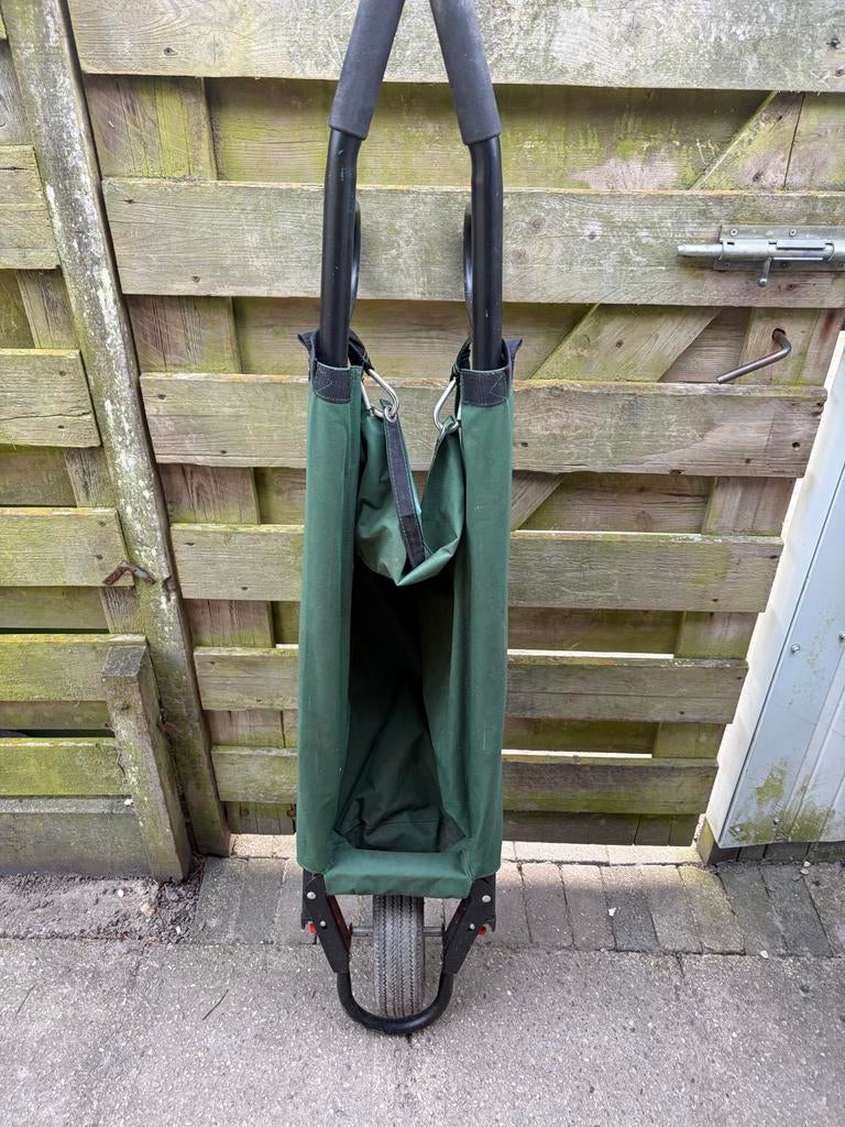 Groene Transportkar met Wiel - Handig en Opvouwbaar, Tuin en Terras, Kruiwagens, Ophalen, Gebruikt, Handmatig, Opvouwbaar