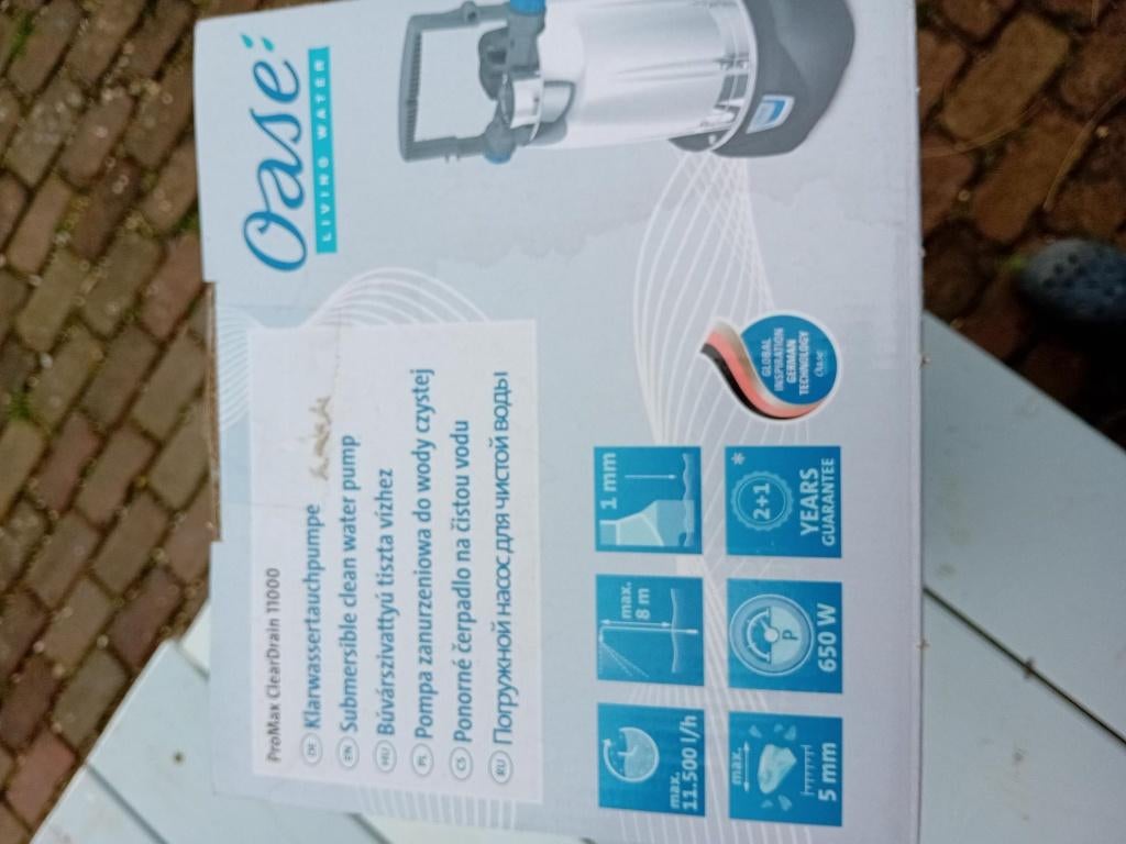 Waterpomp vlakzuiger voor b.v. Kruipruimte merk oase, Ophalen, Nieuw, Elektrisch, Dompelpomp
