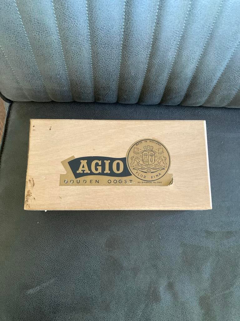 Vintage Agio Gouden Oogst sigarendoos, Ophalen of Verzenden, Gebruikt