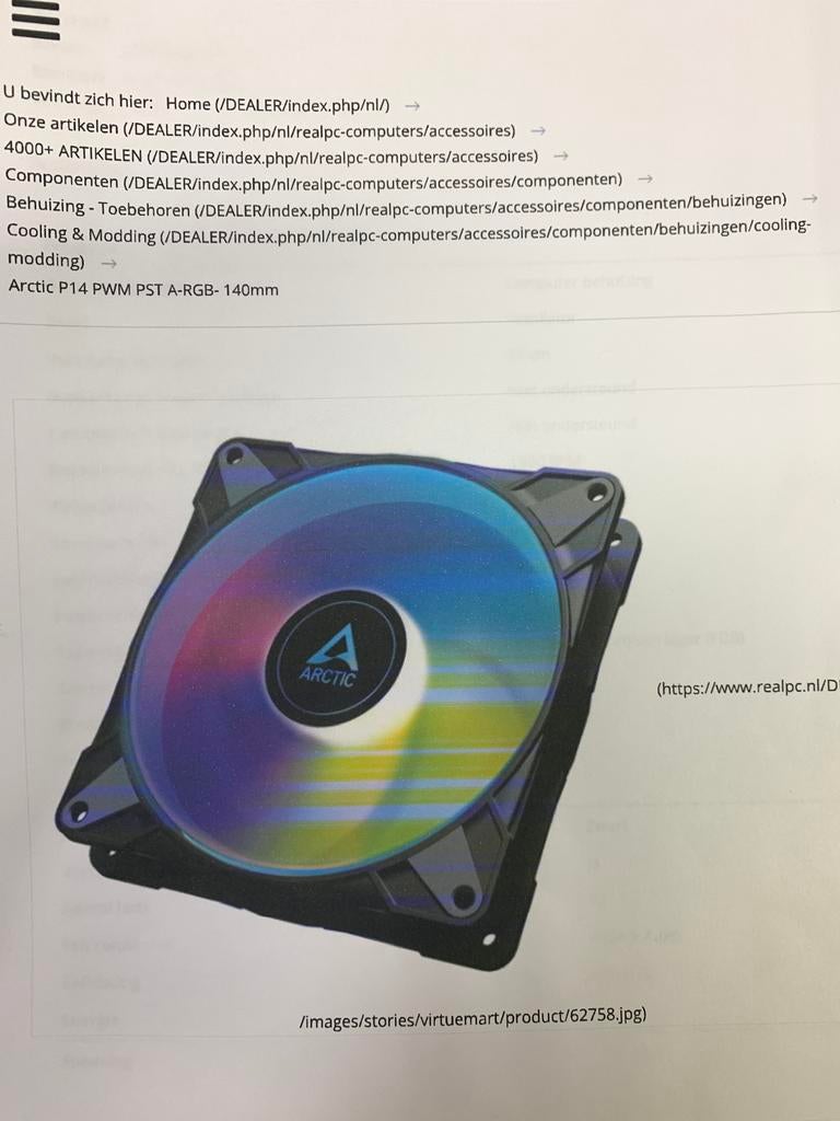 Arctic p14 pwm pst A-RGB- 140mm nieuwe 3 pack, Ophalen, Nieuw, Luchtkoeling