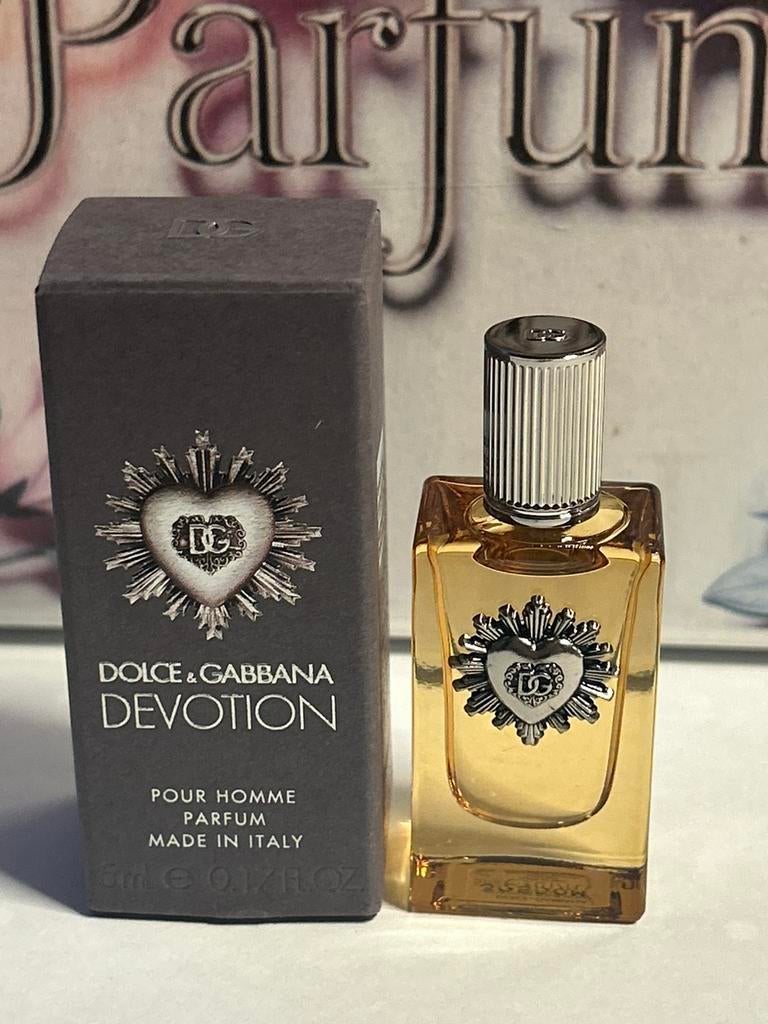 D&G - devotion pour homme miniature 5ml parfum, Ophalen of Verzenden, Nieuw, Miniatuur, Gevuld