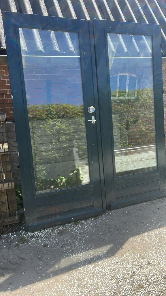 Dubbele openslaande deuren met dubbel glas, Doe-het-zelf en Verbouw, Deuren en Horren, Gebruikt, Buitendeur, 215 cm of meer, 120 cm of meer