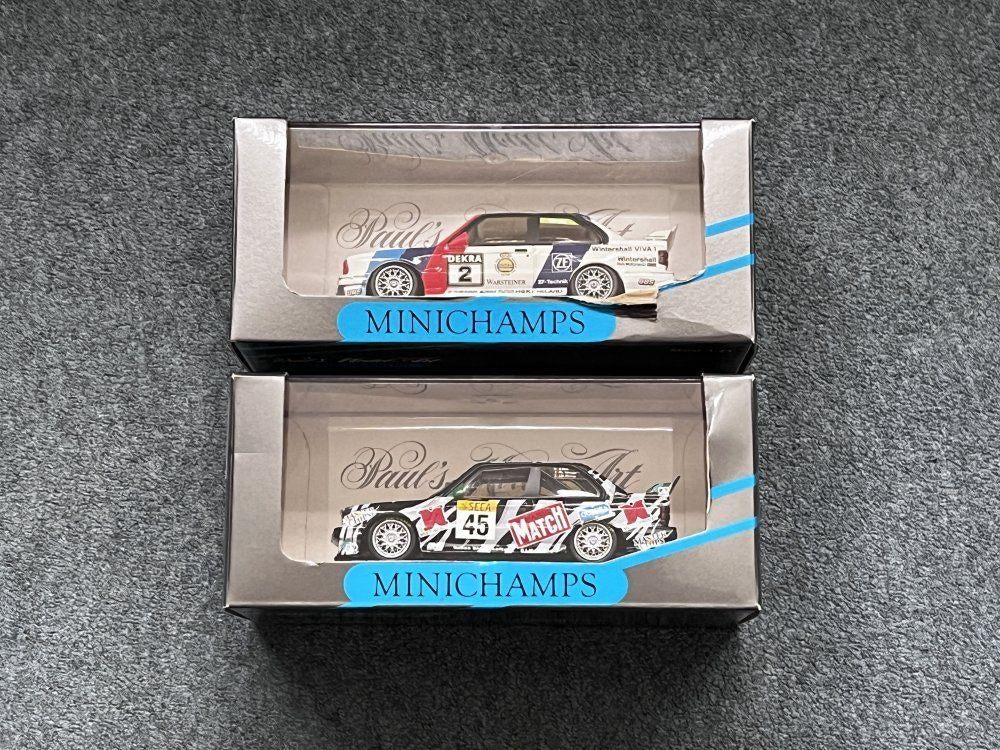 2x BMW E30 M3: DTM 1990 #2 + 24h Spa Francorchamps 1994 #45, Ophalen of Verzenden, Gebruikt, Auto, MiniChamps