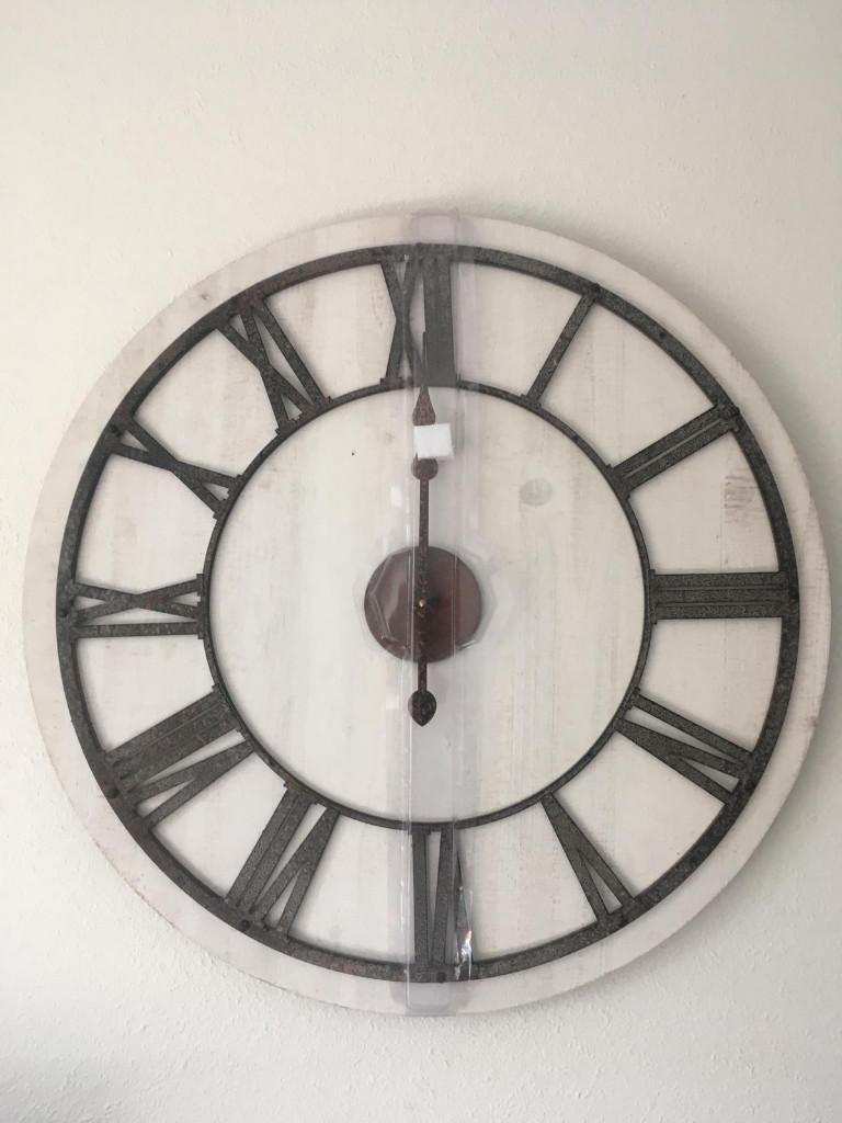 Stoer Hout Metalen Roest Wandklok 68cm XL Nieuw, Ophalen of Verzenden, Nieuw, Analoog, Wandklok
