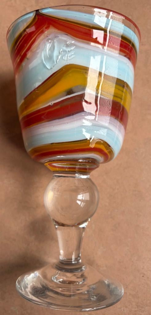 Mdina glas / bokaal, jaren '70, handgemaakt, Antiek en Kunst, Antiek | Glas en Kristal, Ophalen of Verzenden