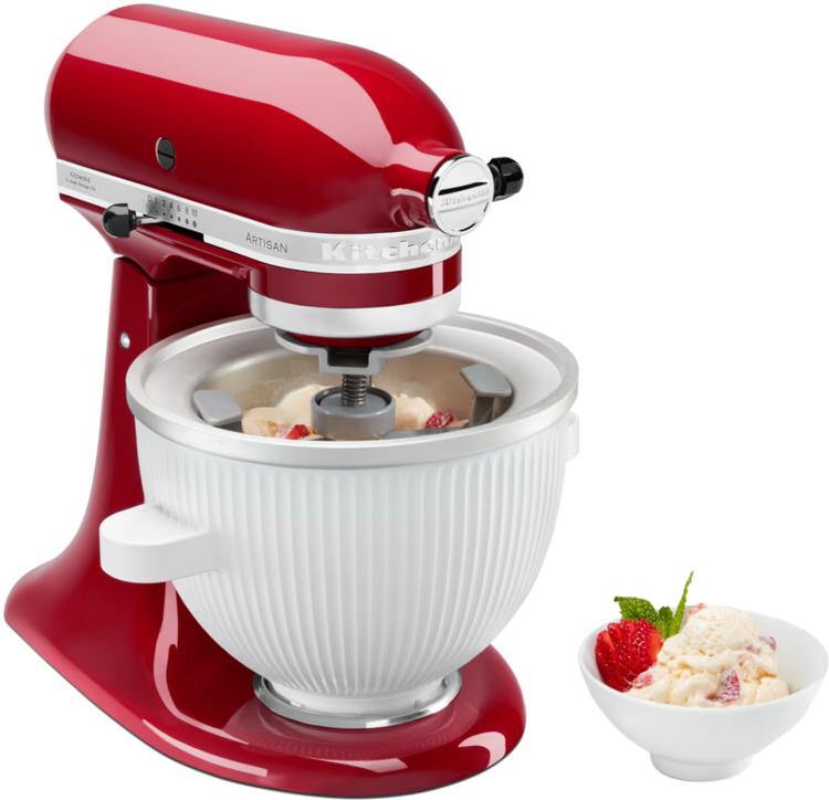 KitchenAid opzetstuk ijsbereider / ijsmaker, 1 tot 2 liter, Ophalen of Verzenden, Zo goed als nieuw, 3 snelheden of meer