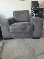 Antraciet 2zits bank + bijbehorende fauteuil., Huis en Inrichting, Banken | Bankstellen, Ophalen, Zo goed als nieuw, 75 tot 100 cm