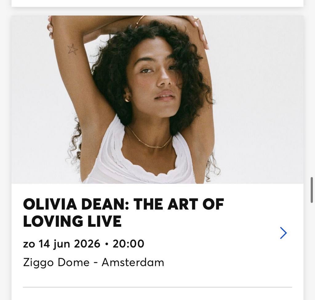 Olivia Dean zitplaatsen, Twee personen, Mei