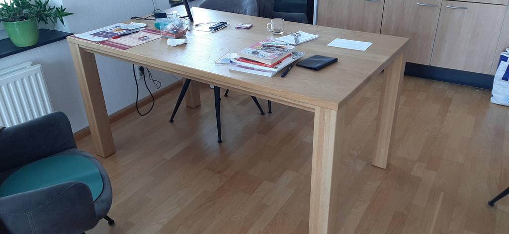 Blank eiken houten tafel, Ophalen, Gebruikt, Blank eiken houten tafel, Eikenhout