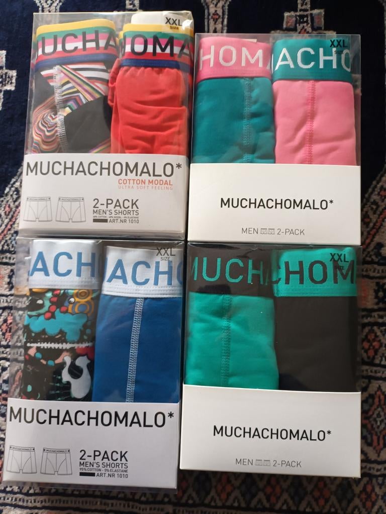 MUCHACHOMALO Boxershorts XXL - 4x 2-pack NIEUW, Kleding | Heren, Ondergoed, Ophalen of Verzenden, Blauw, MUCHACHOMALO, Boxer