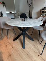 Ronde marmeren eettafel – Ø110 cm, Huis en Inrichting, Tafels | Eettafels, Ophalen, Gebruikt, 100 tot 150 cm, Rond