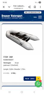 Rubberboot FISH 360 met Yamaha buitenboordmotor, Watersport en Boten, Ophalen, Gebruikt, Yamaha, Benzine