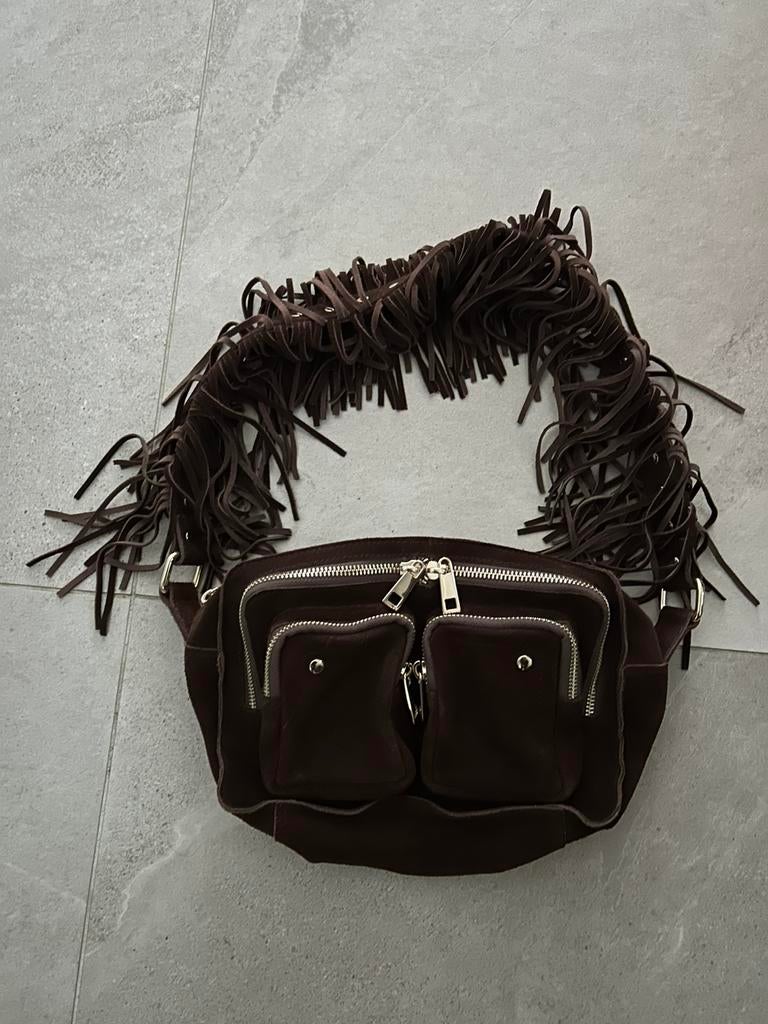 Bruine núnoo tas suède, Ophalen of Verzenden, Zo goed als nieuw, Bruin