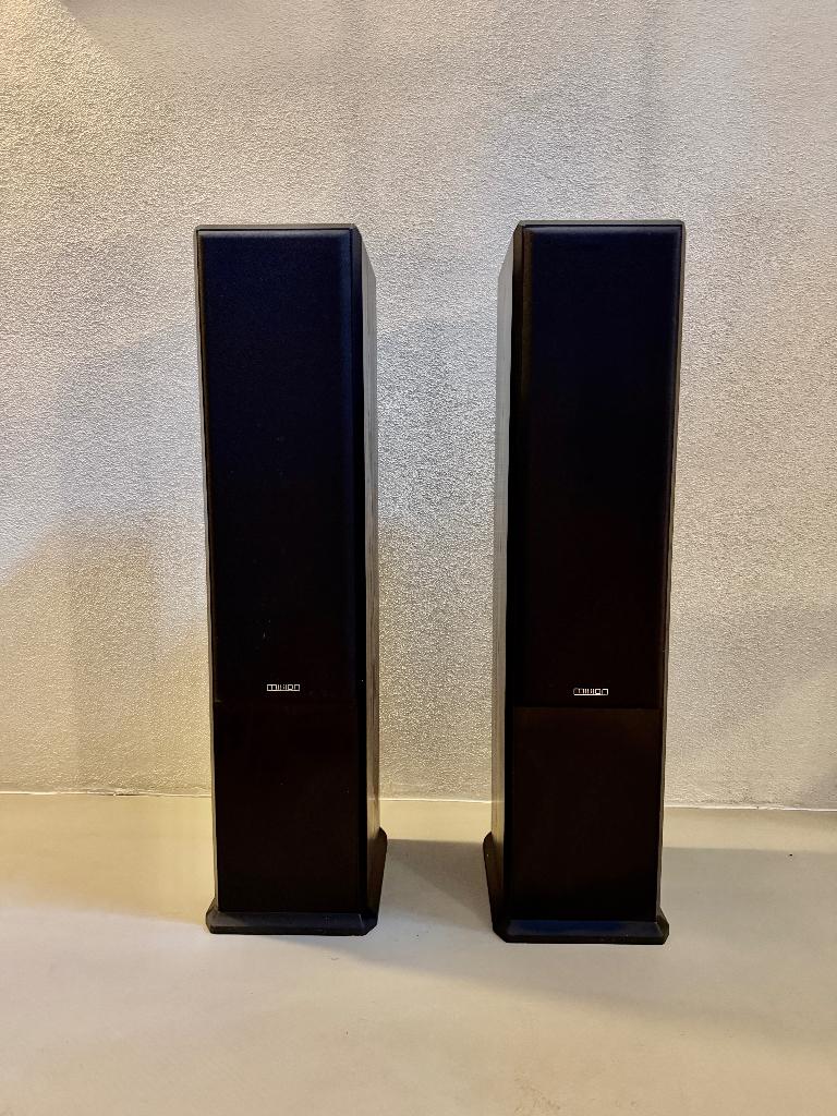 Vintage Mission speakers, geluidsboxen, luidsprekers, Gebruikt, 60 tot 120 watt, Front, Rear of Stereo speakers, Ophalen