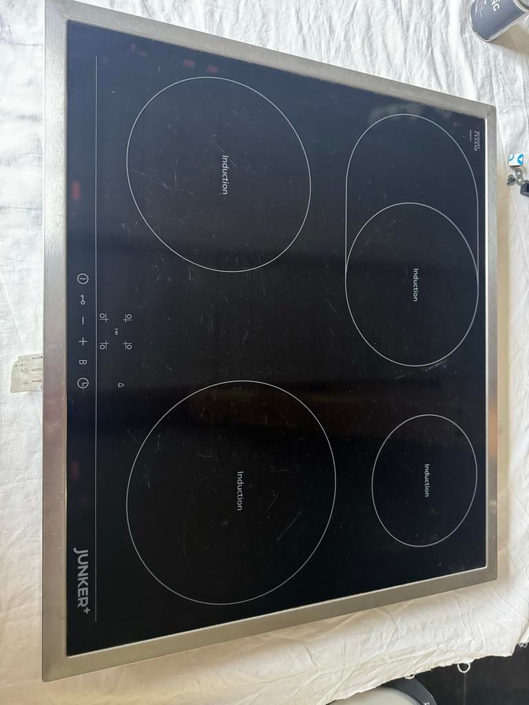 Junker inductie kookplaat, Ophalen, Gebruikt, 4 kookzones, Inbouw