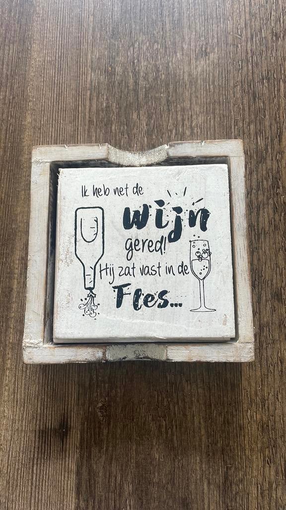 Onderzetters met leuke tekst, Ophalen of Verzenden, Nieuw, Glas of Kopje