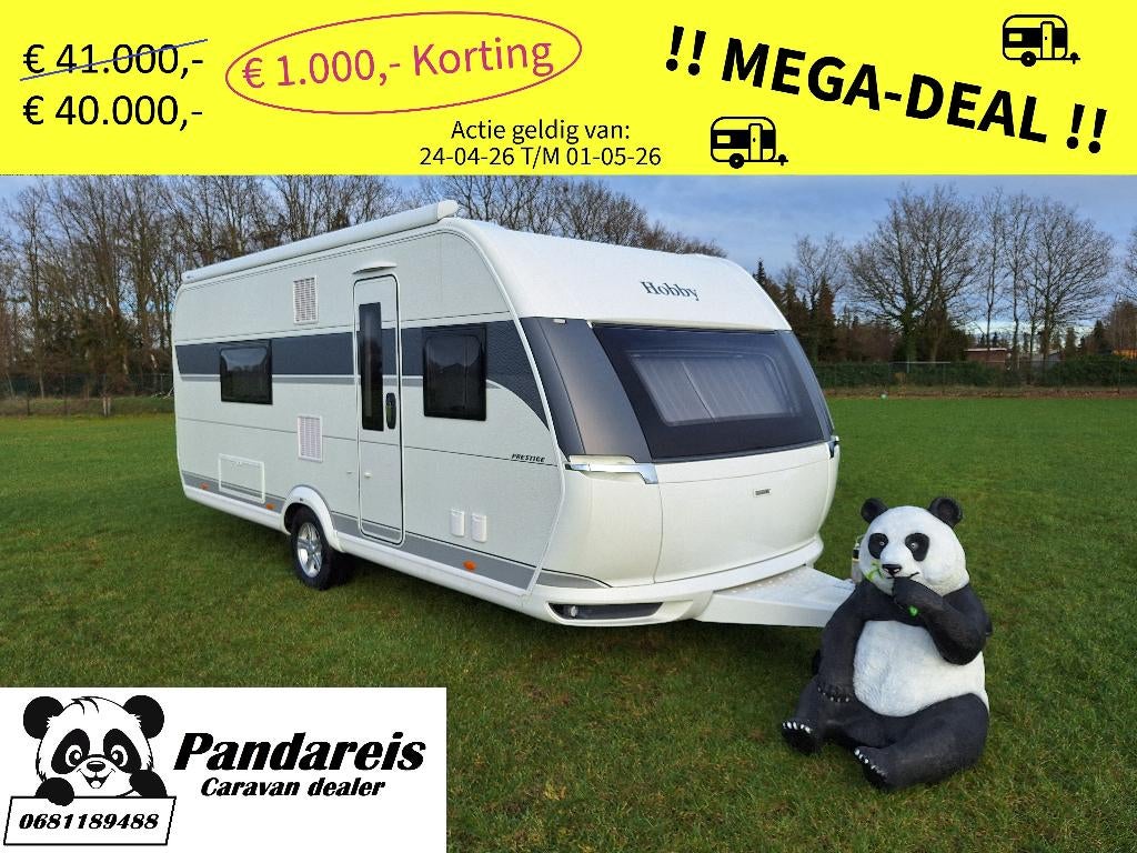 Hobby 560 WFU Prestige 2025 MOVER + AIRCO + LUIFEL, Omvormbare zithoek, Schokbreker, Rondzit, Hobby