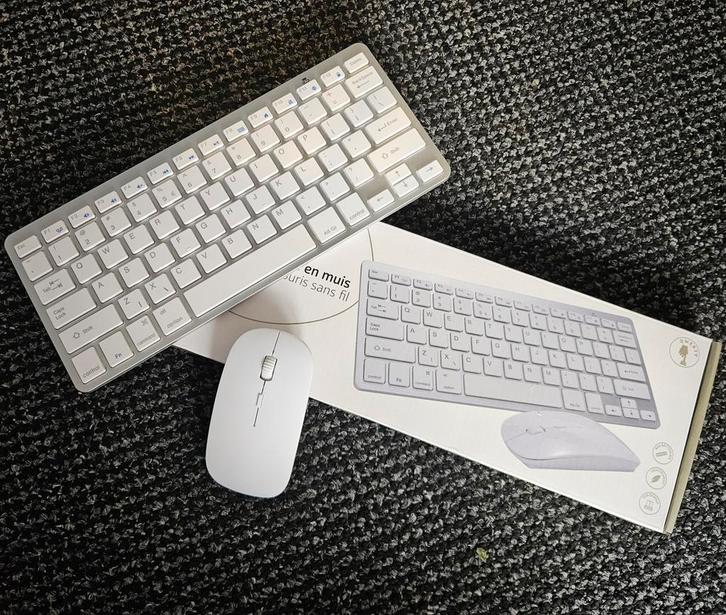Draadloos Toetsenbord en Muis Set - Wit, Computers en Software, Toetsenborden, Nieuw, Qwerty, Draadloos, Toetsenbord en muis-set