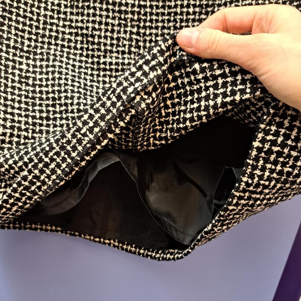 Orwell rok zwart wit tweedstof printje iets wollig M 43674, Maat 38/40 (M), ., Zwart, Orwell