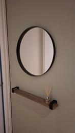 Spiegel met plankje, Huis en Inrichting, Woonaccessoires | Spiegels, Ophalen, Minder dan 50 cm, Rond, Zo goed als nieuw