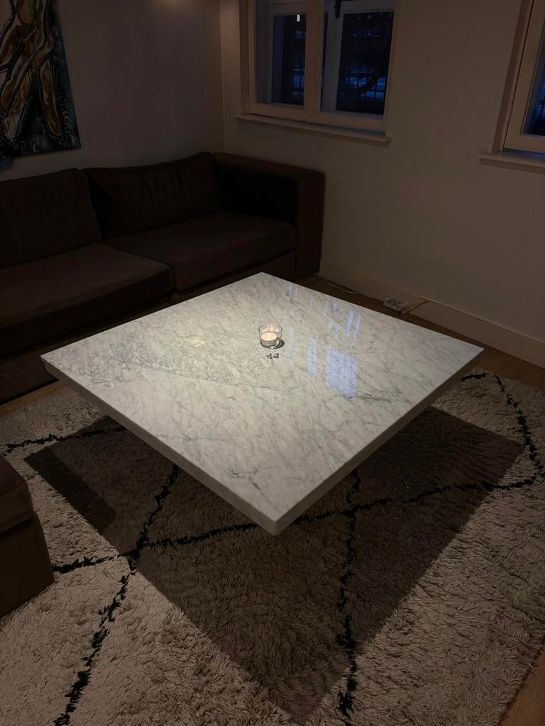 Salontafel Travertin 110 x 110, Huis en Inrichting, Tafels | Salontafels, 100 tot 150 cm, Zo goed als nieuw, Minder dan 50 cm