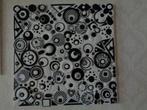 Schilderij Abstract Zwart / Wit  50 x 50 cm Nr ZW 22, Ophalen