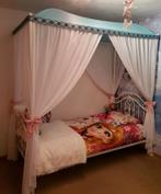 Prachtig 1 persoons metalen hemelbed, 85 tot 100 cm, Gebruikt, 180 cm of meer, Ophalen