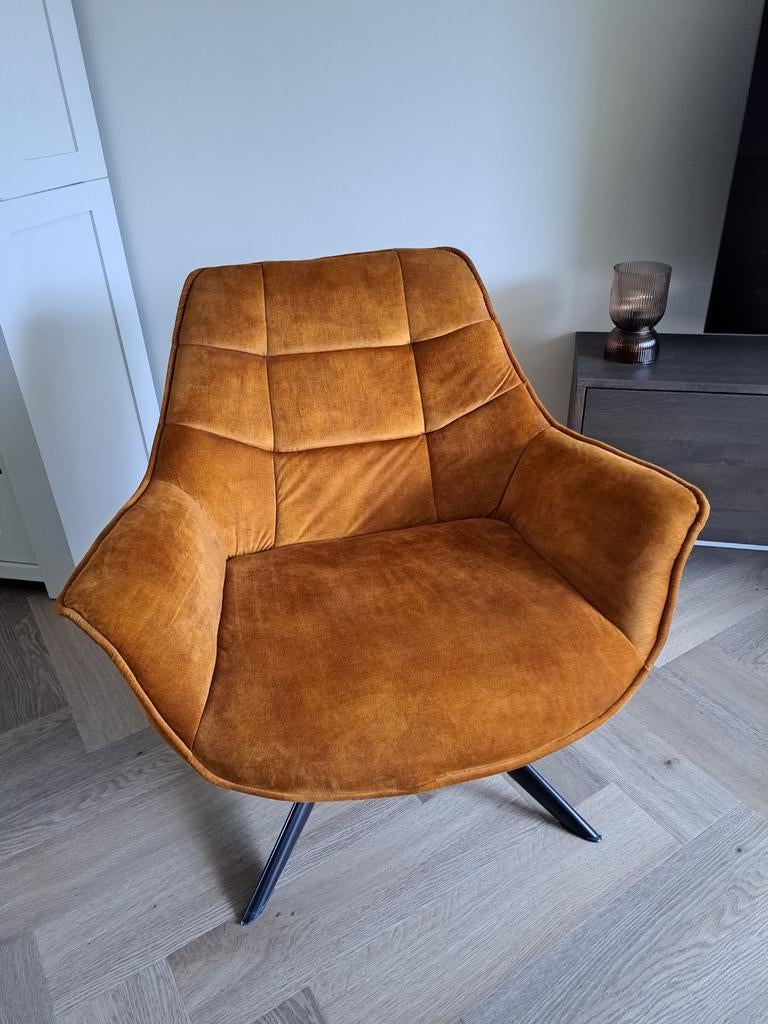 Fauteuil mosterdgeel, Huis en Inrichting, Stoelen, Ophalen, Zo goed als nieuw, Eén