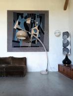 Vintage Booglamp Guzzini Italy 1970's, Huis en Inrichting, Lampen | Vloerlampen, Ophalen, Gebruikt, Metaal, 150 tot 200 cm