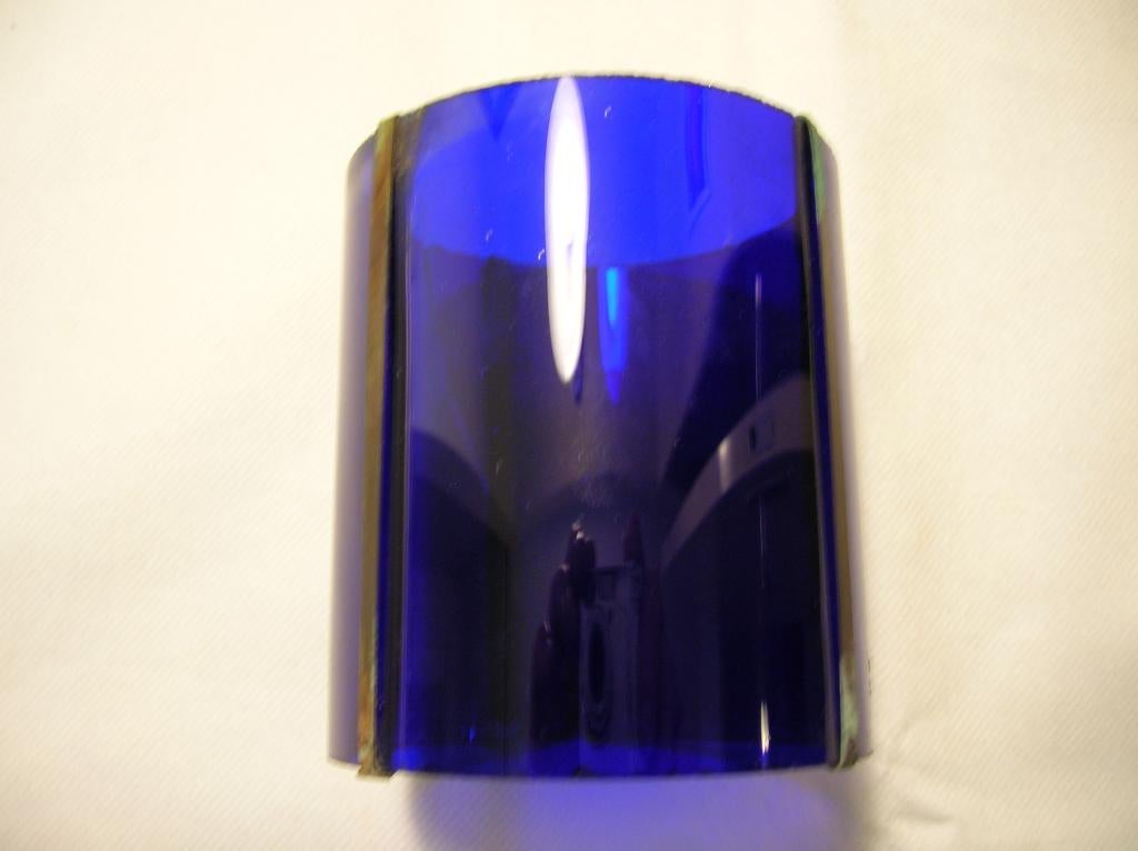 Inzetglas / cilinder, toplicht, scheepslantaarn, blauw, Ophalen of Verzenden