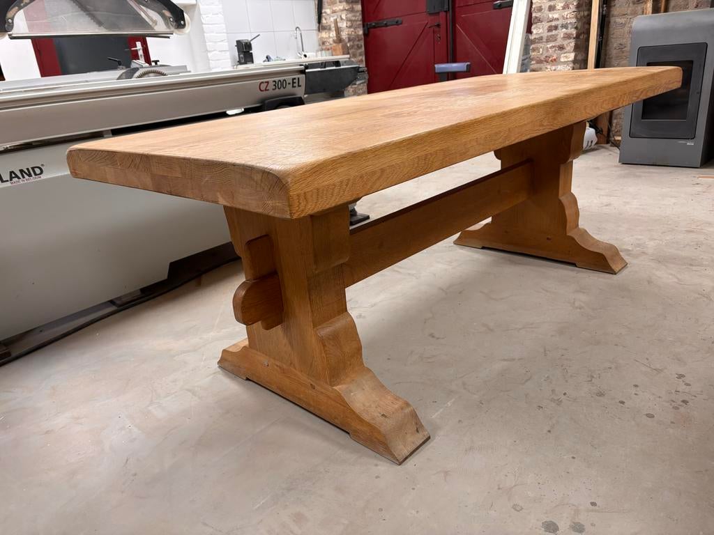 Massief eiken kloostertafel, Huis en Inrichting, Tafels | Eettafels, Gebruikt, 50 tot 100 cm, 150 tot 200 cm, Vier personen, Rechthoekig