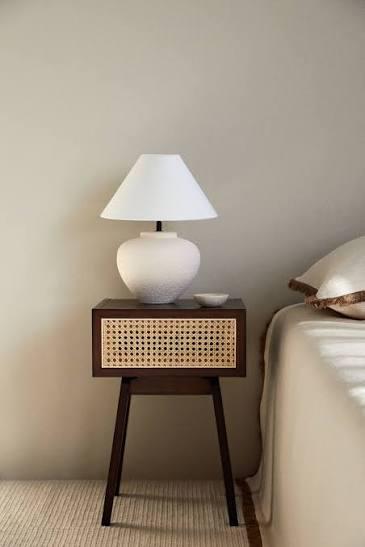 H&M Home hoofdbord + 2 nachtkastjes (rotan), Ophalen, Tweepersoons, Zo goed als nieuw, 180 cm