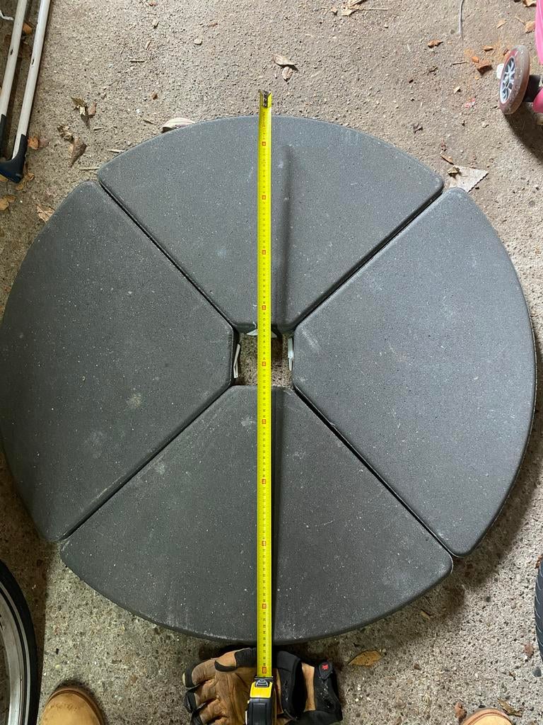 Parasolvoet tegels - 4x 16kg - Grijs, Ophalen, Nieuw, Minder dan 1 meter, Parasolvoet