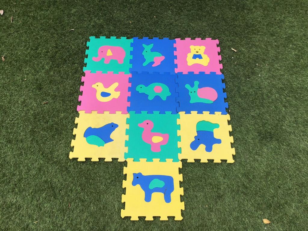 Foam grond puzzel ( dieren & cijfers), Ophalen of Verzenden, Zo goed als nieuw