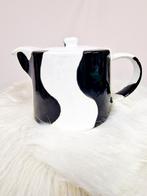 Zwart-witte theepot met koeienprint, Gebruikt, Keramiek, Overige typen, Ophalen of Verzenden